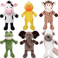 Liliful farm animal hand puppets with movable mouths: horse, sheep, dog, pig, cow and duck - view 3