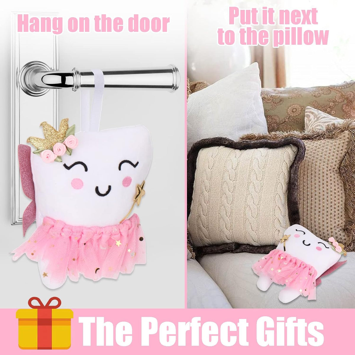 SQIMZAR Tooth Fairy Pillow - Pink - image 3