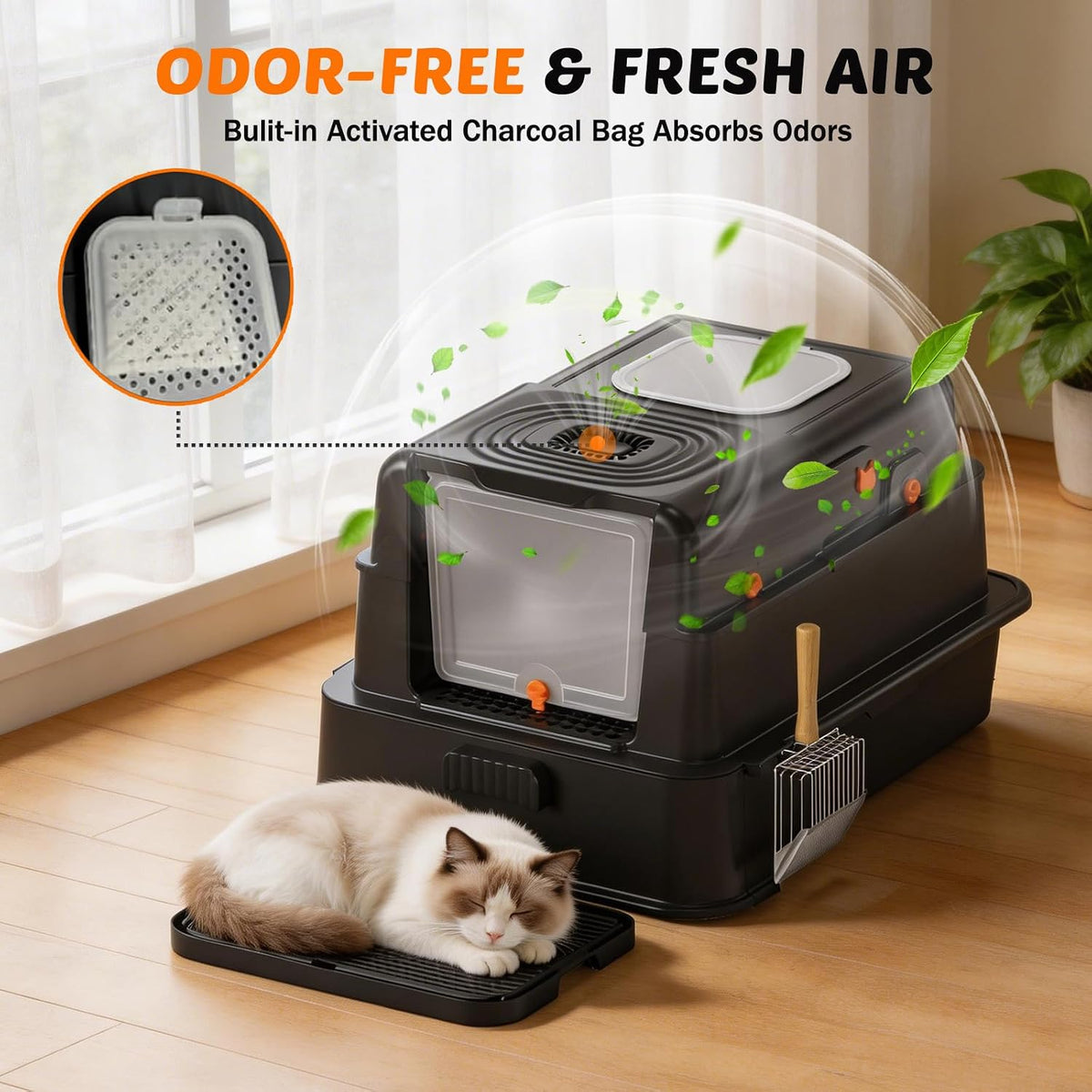 Stainless Steel Litter Box - Black / 25'' x 17'' x 16'' - image 4