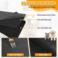 Dog Food Mat, 36" x 24" Extra Large Absorbent Dog Mat for Food and Water, Non Skid Cat Bowl Mat - Bohemia green / 39.4"L x 31.5"W - image 3
