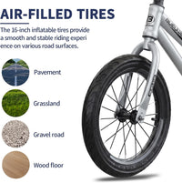 16 Inch Balance Bike for Big Kids Aged 4-8 Boys & Girls – Fun for Kids & Family - Silver - image 3