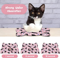 Cat Food Mats for Floor, Dog Pet Water Bowl Feeding Placemats for Food and Water Grey 17.7 * 9.8 - Dark Pink / 23.6"L x 13.7"W - image 2