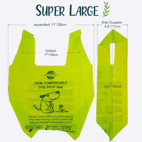 Dog Poop Bag with Handles, Compostable Pet Waste Bags, Easy-Tie - 60 Count (Pack of 1) / Poop Bags - image 3