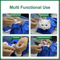 HDKUW Cat Grooming Bag,Foldable Travel Carrier for Cats,Anti-Bite Anti-Scratch Cat Grooming Restraint Bag,Pet Carrier for Administering Eye Drops,Ear Cleaner,Clipping Nails Orange L
