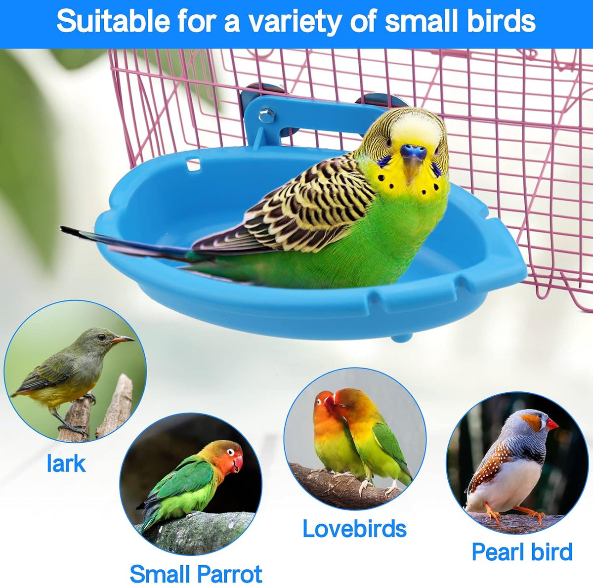 Mygeromon Bird Bath for Cage Parakeet Bathtub Budgie Shower Tub Indoor – Essentials for Birds - image 2