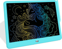 FLUESTON LCD Writing Tablet for Kids - 13"W x 9.8"H / Delightful Dolphin Blue