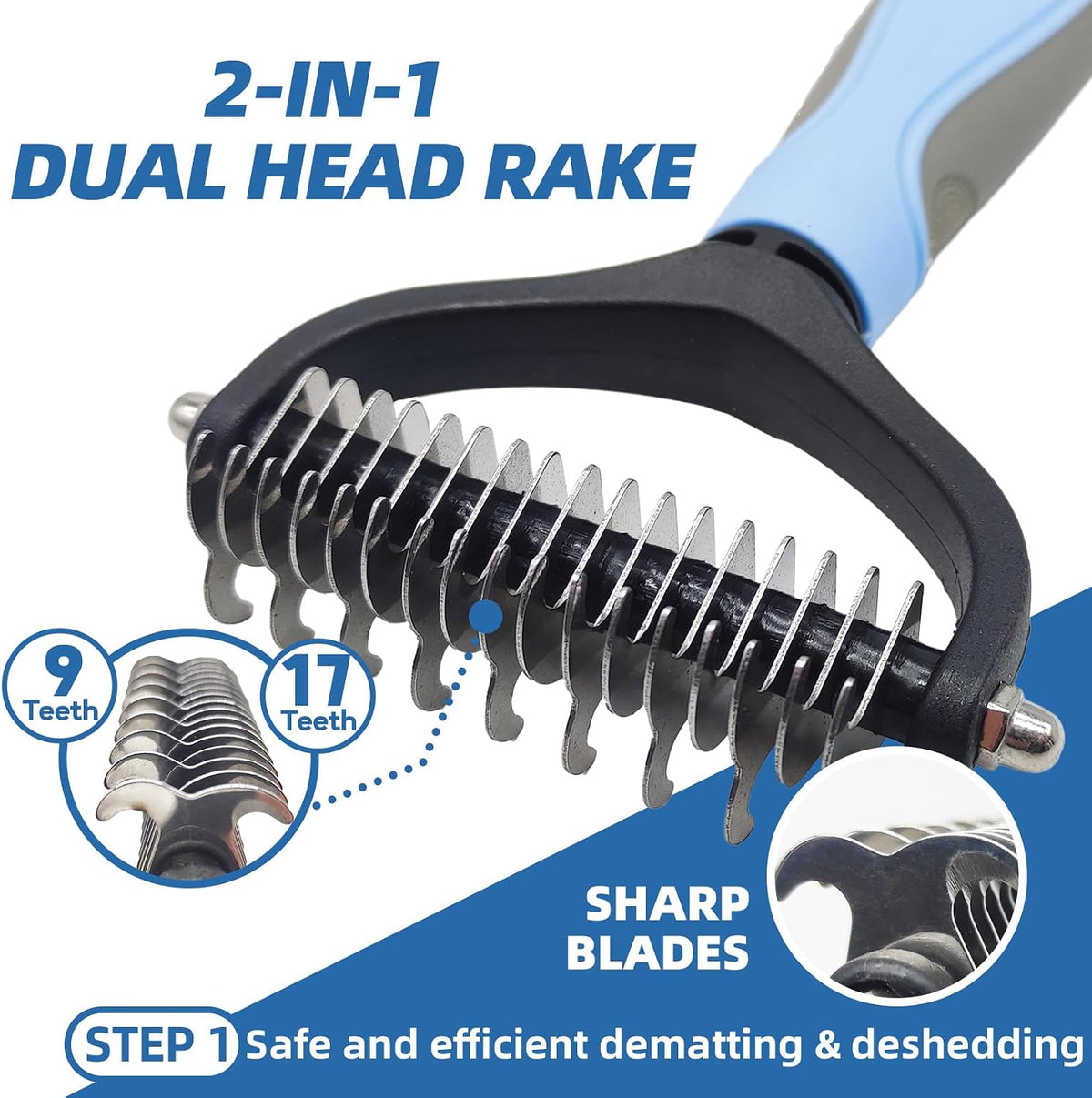 Pet Grooming Kit, Slicker Brush - A-Blue - image 2