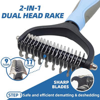 Dog Brush for Shedding,7 PCS Pet Grooming Brush Kit to De-fur & Hair Slicker Deshedding Brushes with Undercoat Rake Comb Bath Brush&Nail Clipper for Grooming Short Long Haired Dogs Cats Blue