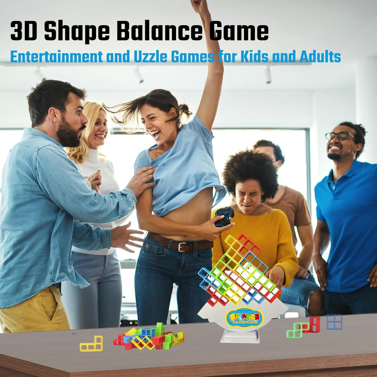 Gdaytao 64 Pcs Stacking Tower Game with 22 Cards - 0.6" W x 6.72" L x 0.1" H - image 4