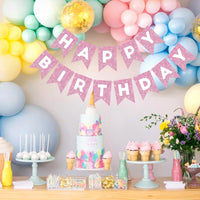 Orange Happy Birthday Banner Birthday Sign for Backdrop Happy - Pink - image 3