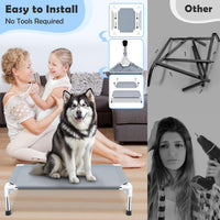 Elevated Dog Bed for Small Dogs, Dog Cooling mat Cot - Grey-M-3 - image 3