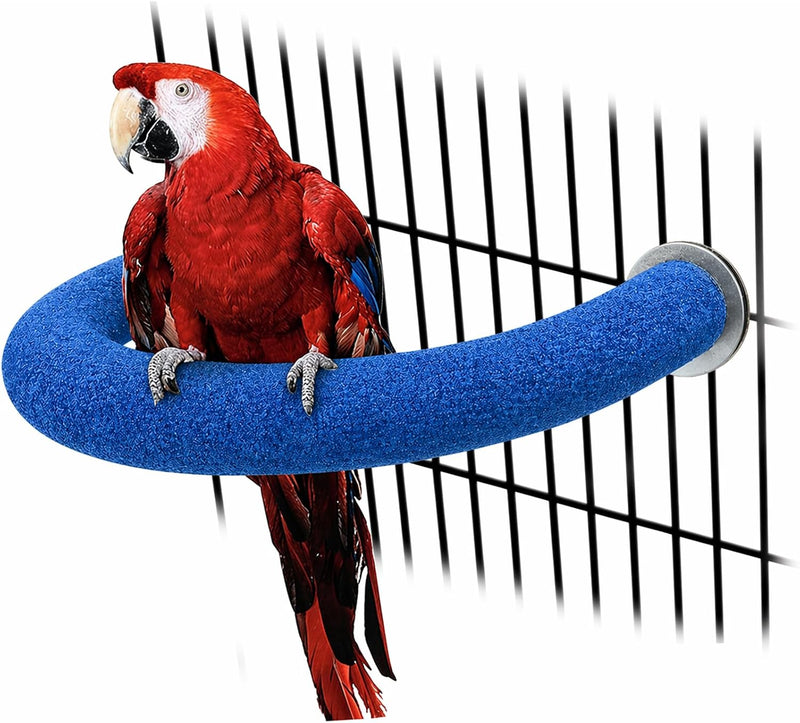 U-Shaped Large Parrot Perch, Quartz Bird Perch for Cage – Essentials for Birds - X-Large / Blue