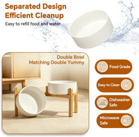 Elevated Ceramic Dog Bowl - White / Large - image 4
