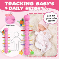 Baby Toys 0-6-12 Months,Musical Caterpillar Stuffed Animals Activity Infant Toys with Crinkle,Rattles,Mirror&Pull String,Muti-Sensory Toys Gifts for Newborn Tummy Time,Pink,Knot prolegs