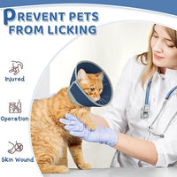 Cat Cone Collar Soft to Stop Licking, Adjustable, Foldable Lightweight Kitten Cones After Surgery Recovery for Cats & Kittens, Cat Cone Alternative (Solid Blue, S)