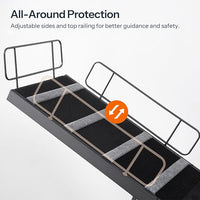 HOOBRO Dog Ramp for Bed, 63 Inch Long Dog Ramp for Couch and Bed, Pet Ramp with Non-Slip Mat and Safety Side Rails, 4 Height Adjustable up to 33 inch, for Small/Large/Old Dogs, Black BK16PT03