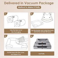 EHEYCIGA Orthopedic Dog Bed for Medium Dogs, Waterproof Memory Foam Medium Pet Beds with Sides, Non-Slip Bottom and Egg-Crate Foam Dog Couch Bed with Washable Removable Cover, Grey