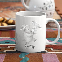 Unique Bison White Coffee Cup Gift For Thanksgiving Anniversary, Personalized Bison Lover Accent Ceramic Mug Gift For Men Women Friends Coworkers, Customized Choose Name Animal Coffee Mug 11 Oz 15 Oz
