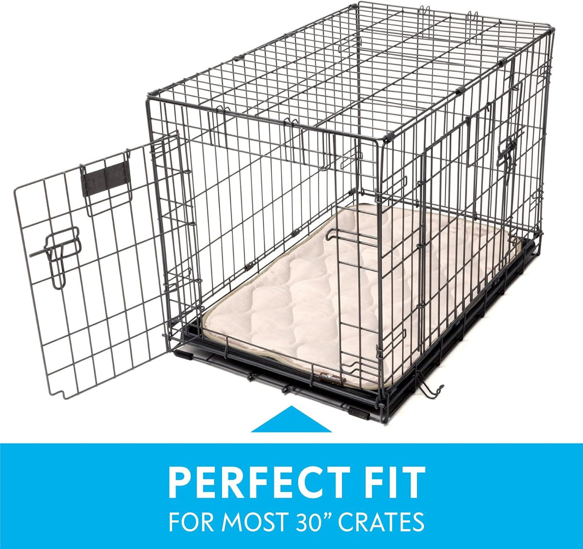 Paw Inspired Washable Padded Crate Mats for Dogs - 30 Inch / Tan - image 3