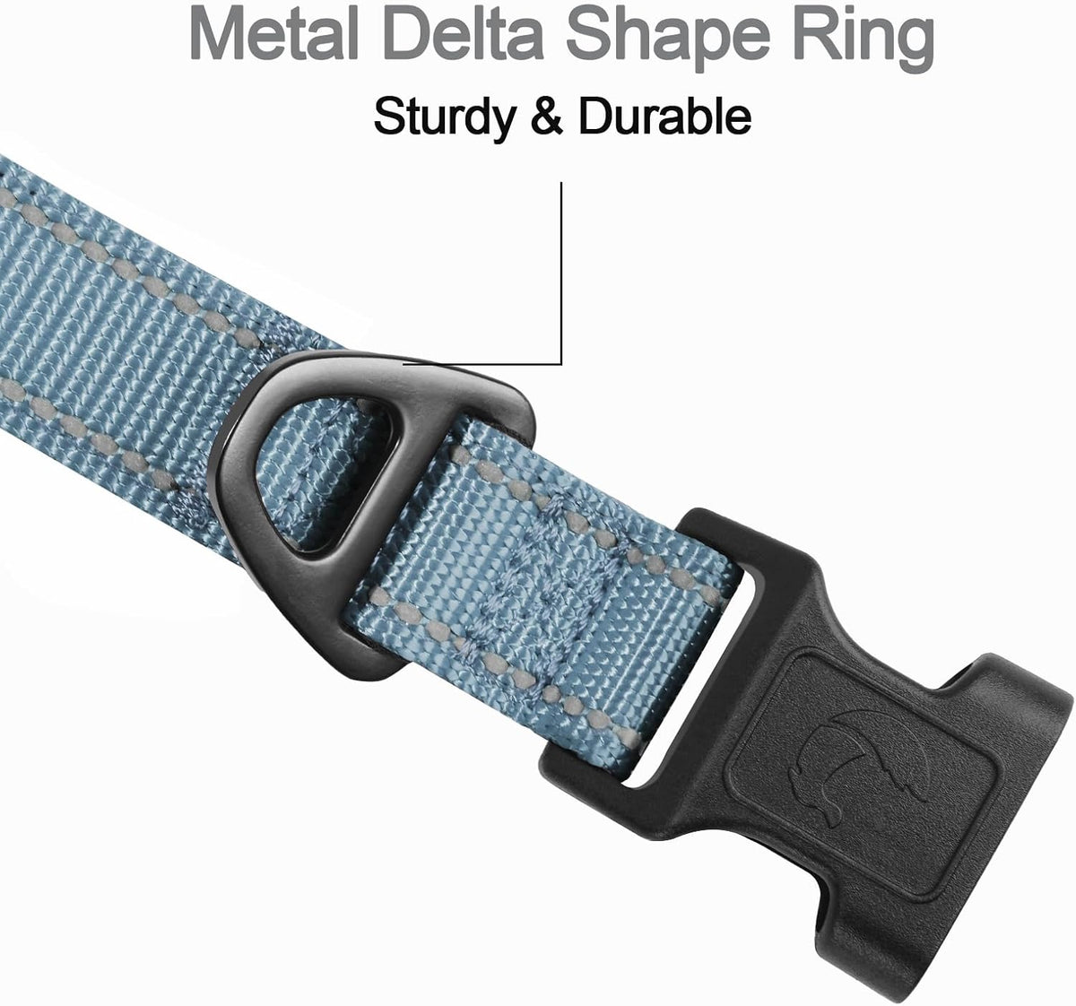Joytale Reflective Dog Collar, Adjustable Neoprene Padded - Small (Pack of 1) / Gray - image 3