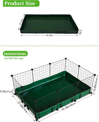 Guinea Pig Litter Box, Hay Holder, Cage Liner - 28"x42" / Green - image 2