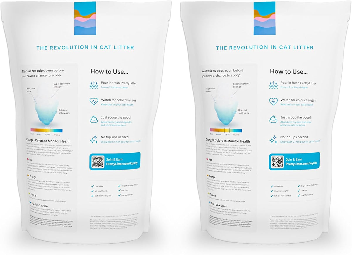 PrettyLitter Health Monitoring Cat Litter - Unscented / 6 LB (Pack of 2) - image 2