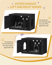 Hzuaneri Cat Litter Box Enclosure - Black / 31.5"L x 21.7"W x 21.3"H - image 4