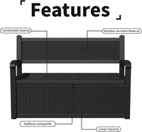 80 Gallon Storage Bench Waterproof and Lockable,Deck Box Outdoor Storage Furniture for Patio,Garden,and Porch – Perfect for Storing Garden Tools and Cushions(Black)