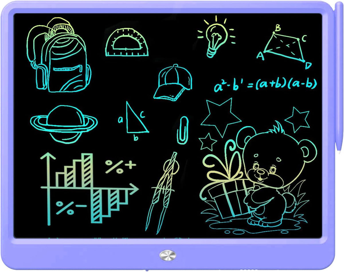 FLUESTON LCD Writing Tablet for Kids - 12"W x 8"H / Purple