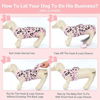 Kuoser Dog Recovery Suit for Dogs After Surgery,Professional Surgical Onesie for Female Male Dogs Spay Neuter,Soft Dog Surgery Suit Bodysuit for Abdominal Wounds Skin Disease,Pink Leopard 2XL