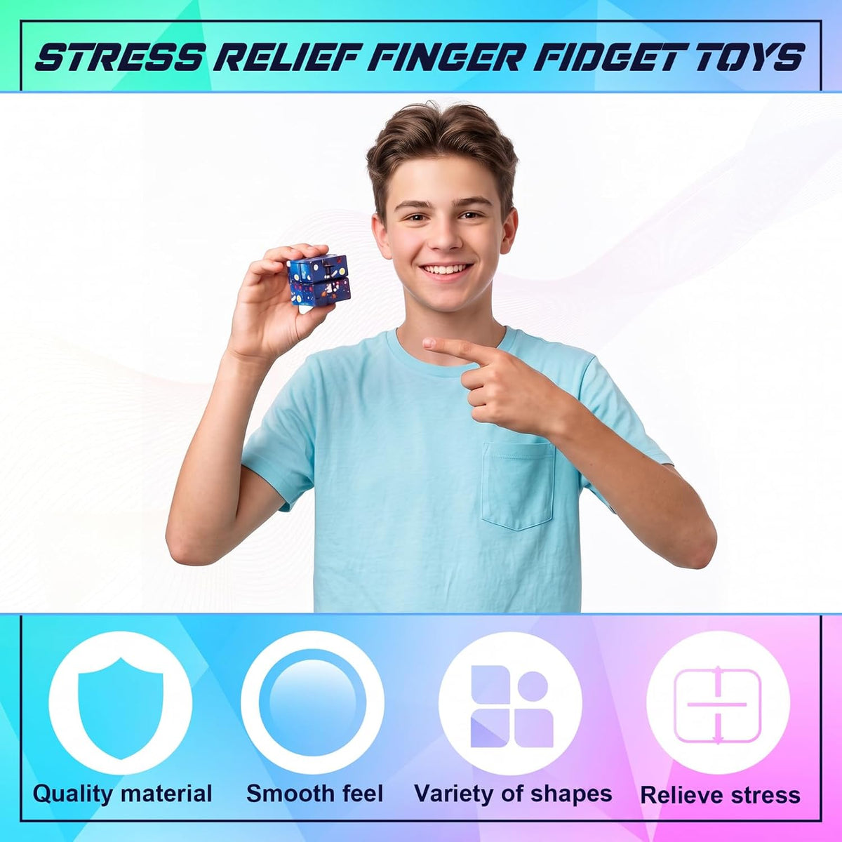 Zhanmai 20 Pieces Galaxy Infinity Cube Fidget Sensory Toy - 20 / Graceful Style - image 4