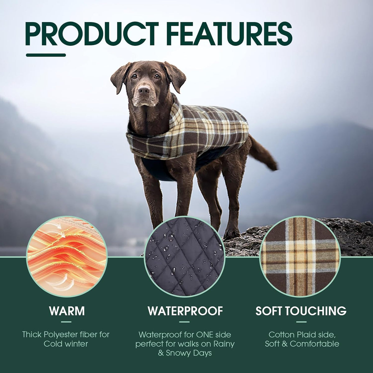 Kuoser Waterproof Dog Coat - New Brown / 2X-Large (Pack of 1) - image 2