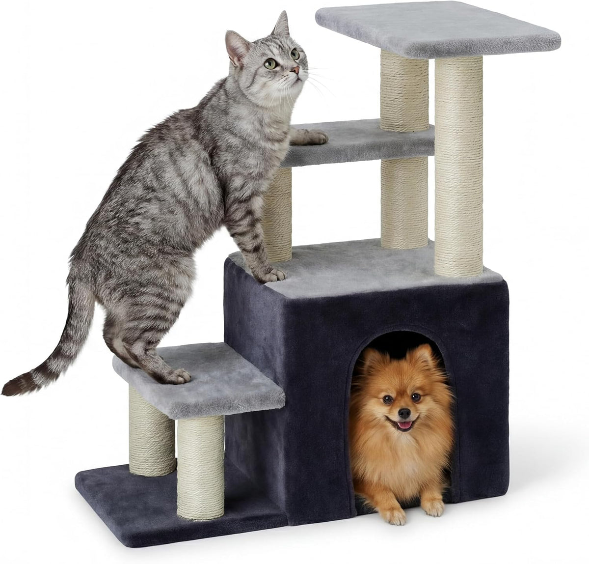 Heybly Cat Scratching Post, Pet Steps for Indoor Cats and Dogs - Smoky Gray - image 2