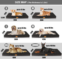 Patas Lague Orthopedic Large Dog Bed Washable Pet Sofa Mat 36''X24'' - 42"L x 28"W x 3.5"Th / Black - image 4