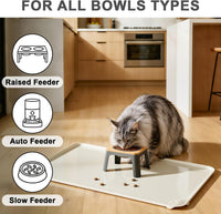 Silicone Pet Feeding Mats, 24''x16'' Large Size, Waterproof - CreamWhite / 19"L x 12"W - image 2