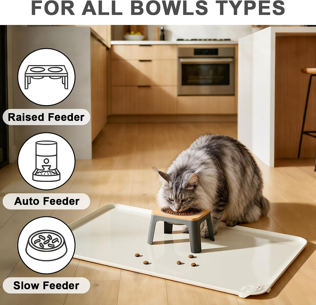 Silicone Pet Feeding Mats, 24''x16'' Large Size, Waterproof - CreamWhite / 19"L x 12"W - image 2