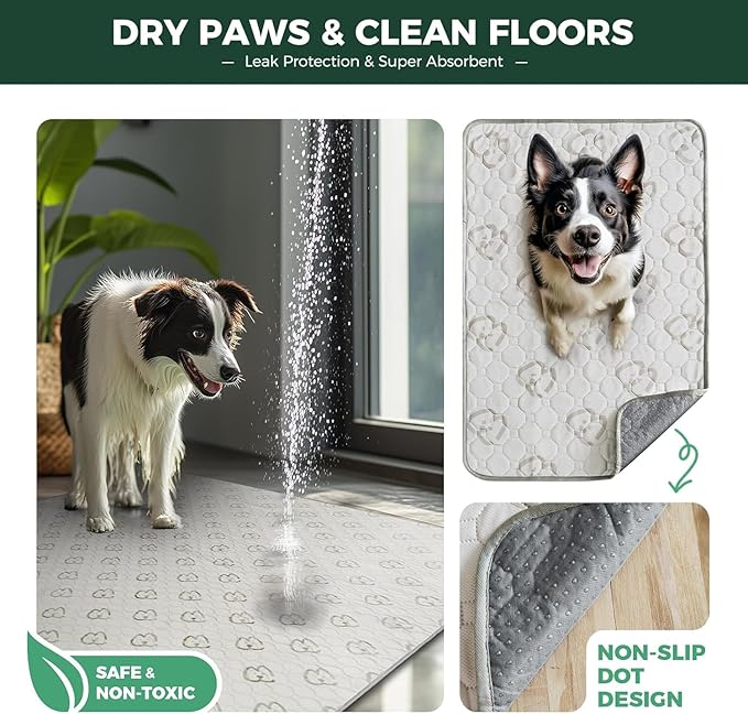 FXW Washable Pee Pads for Dogs, Puppy Pads with Super Absorbent, Specifically Designed for Whelping Box, 36" Round, Khaki, 1 Pack