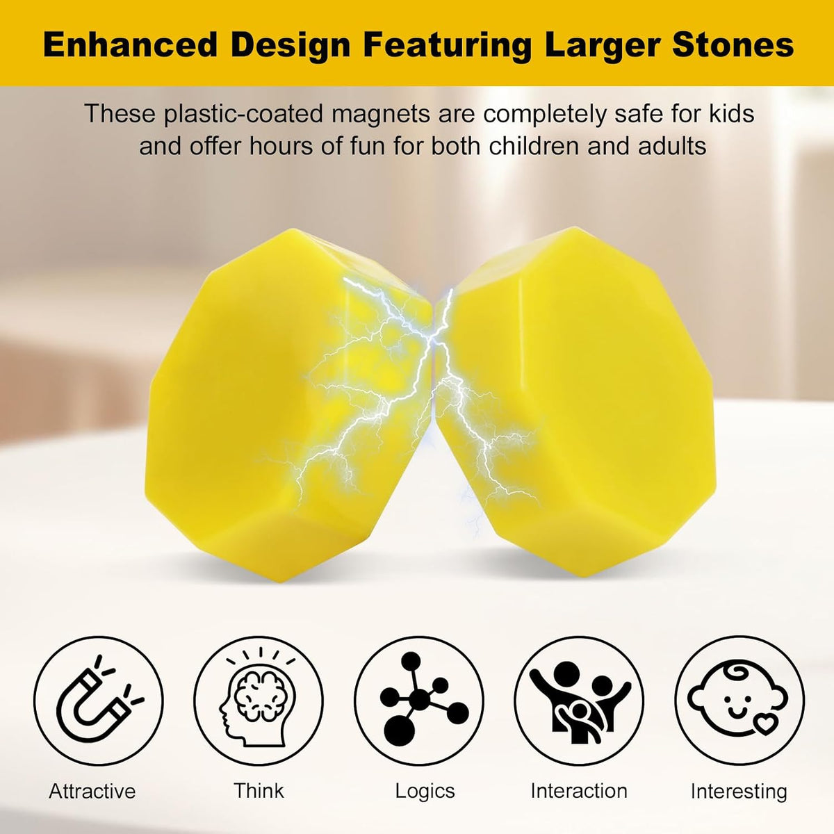 CHORYNLYRA magnetic chess game with 40 yellow stones and adjustable ropes - view 17
