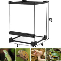 Folding Reptile Travel Terrarium Tank 17" × 12" × 10" – Essentials for Reptiles And Amphibians - 8" x 8" x 12" - image 3