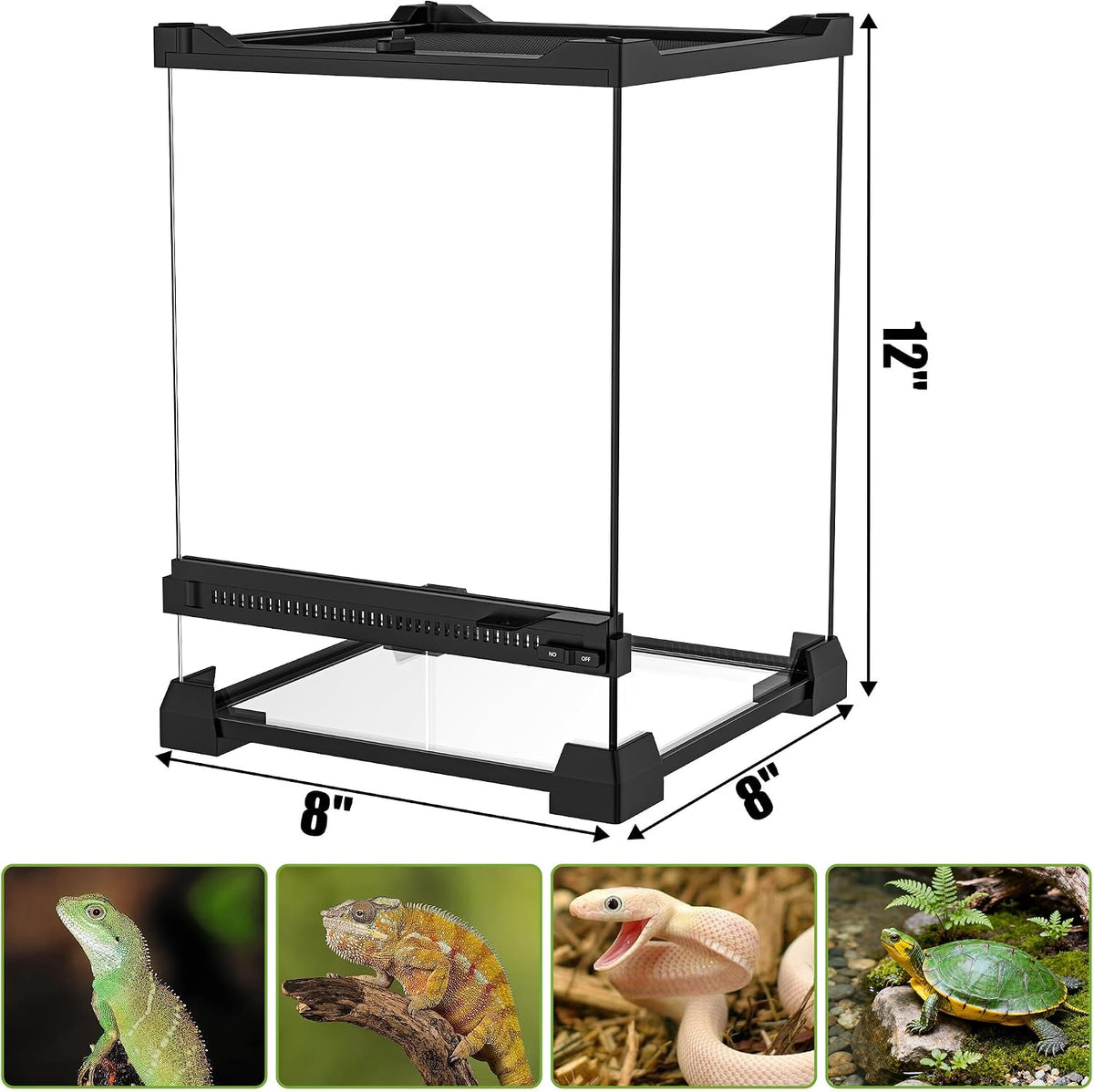 Folding Reptile Travel Terrarium Tank 17" × 12" × 10" – Essentials for Reptiles And Amphibians - 8" x 8" x 12" - image 3