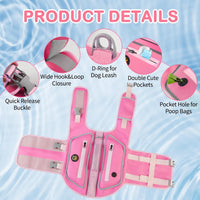 Dog Life Jacket, Good Visibility Pet Swimming Vest for Boating L – Essentials for Dogs - LightPink / Medium - image 4