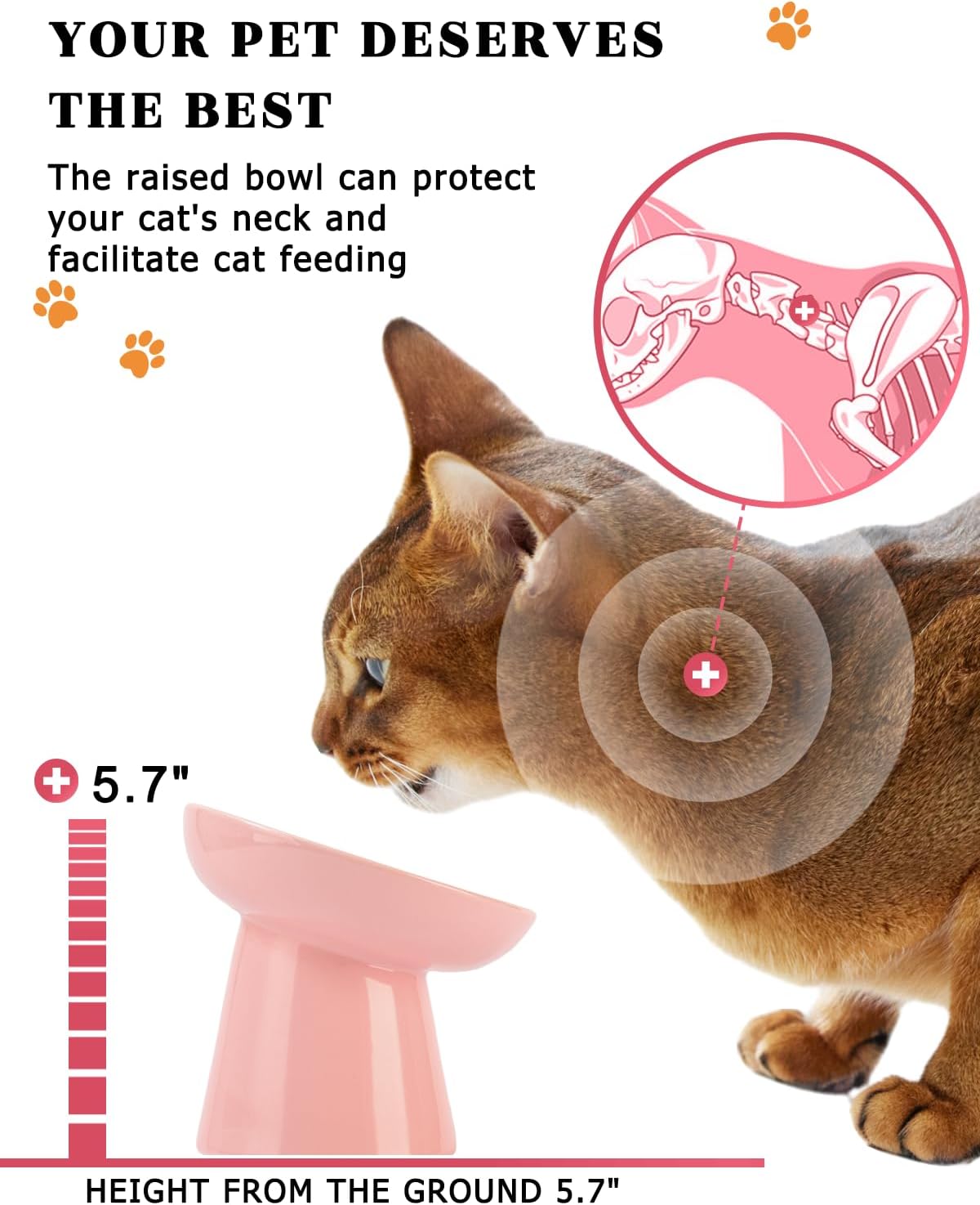 Y YHY Slow Feeder Cat Bowl, Ceramic Cat Slow Feeder Bowl - Pink - image 4