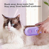 Pet Grooming Brushm,Cat Brush,3 In1 Spray Cat BrushSelf-Cleaning Wet Dog Comb with USB Rechargeable & Water Tank,Suitable for Dogs,Cats to Reduces Flying Hair,Remove Tangled & Loose Hair (Purple)