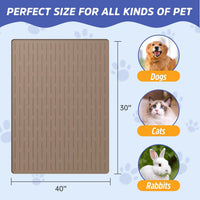 Large Dog Mats for Food and Water - Light Brown / 40"L x 30"W - image 2