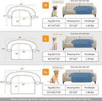 GGIB Calming Dog Bed Fluffy Plush Dog Mat for Furniture Protector with Removable Washable Cover for Large Medium Small Dogs and Cats (Large, Navy)