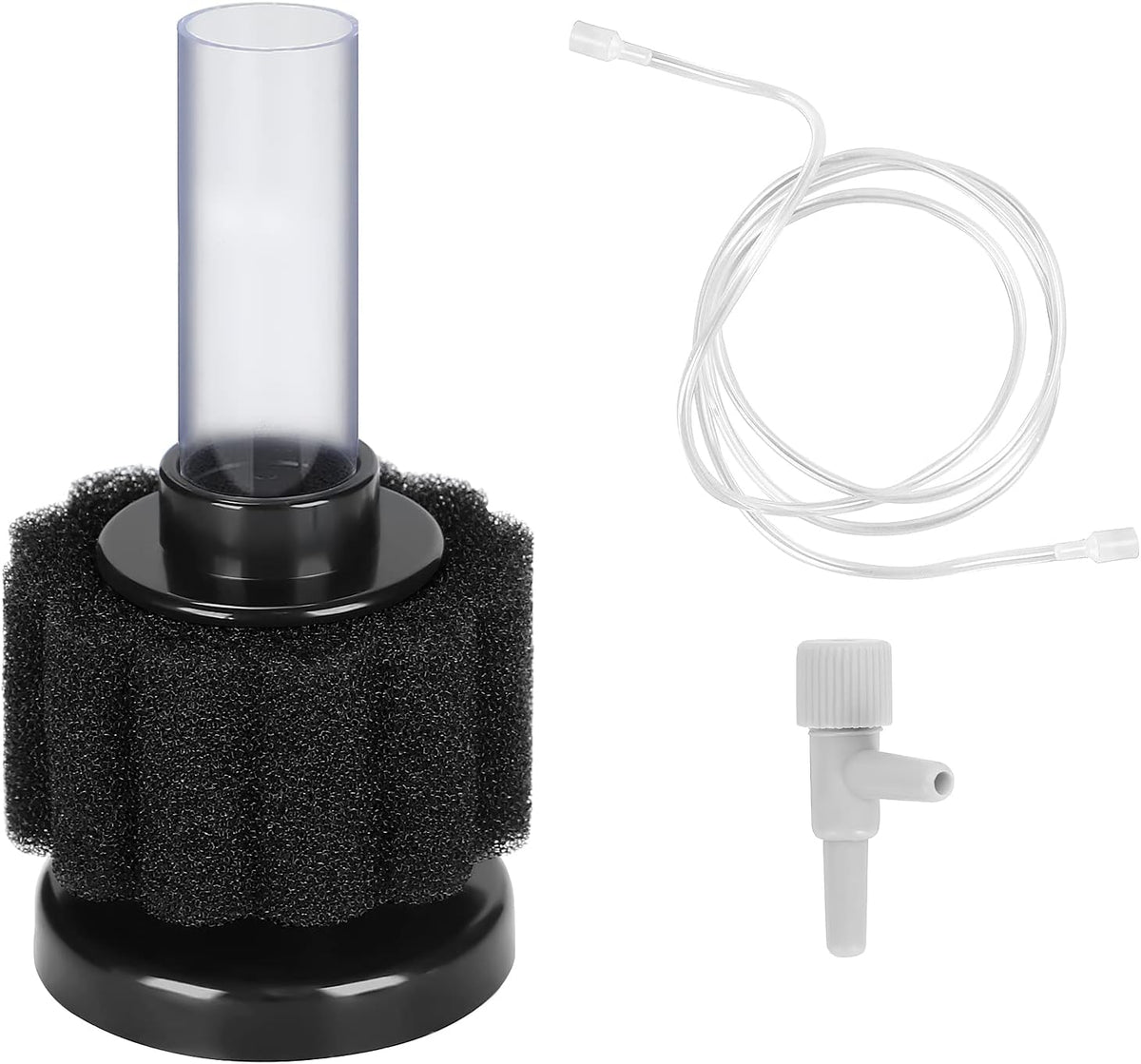 AQUANEAT Aquarium Air Powered Sponge Filter - Cylinder / Up to 3Gal