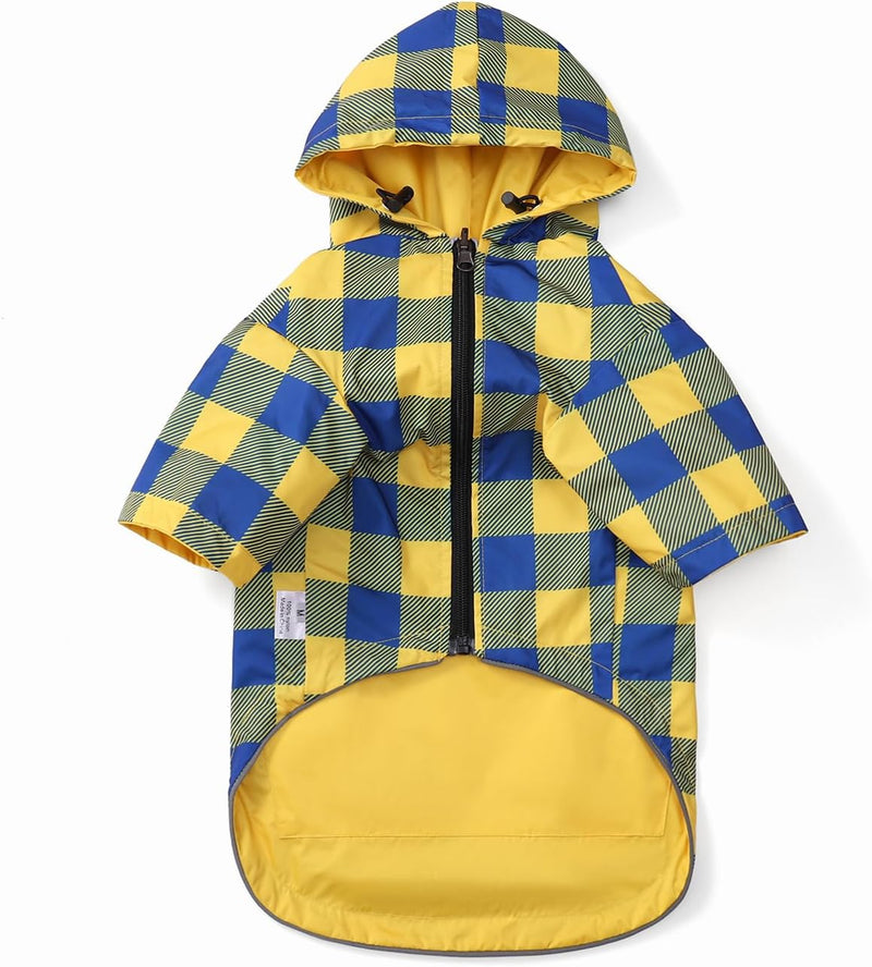 Dog Raincoat rain Jacket Raincoat Dogs Waterproof Small Medium Breeds - Yellow Reversible / XSmall