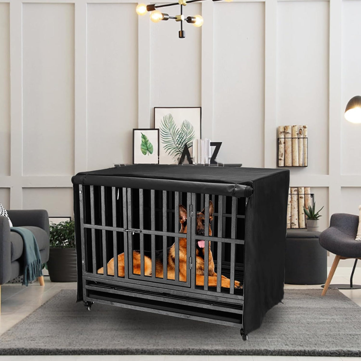 48 inch Heavy Duty Dog Crate Covers Durable 600D Polyester – Essentials for Dogs - Fit 48 inch Crate(48.82L x 31.89W x 34.25H inch.) - image 4