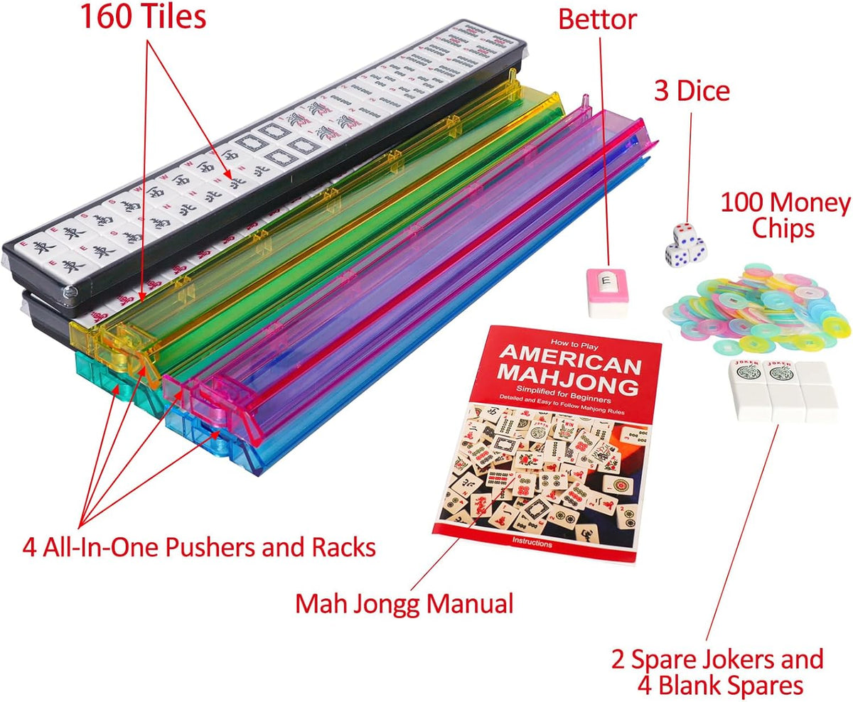 Jongyance American Mahjong Set with Blue Carrying Bag - Red - image 2