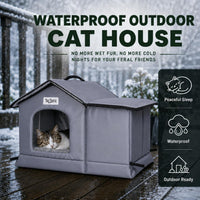 Tailtastic Weather Outdoor Cat House - GREY / L - image 2